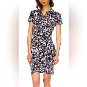 MICHAEL MICHAEL KORS
Animal-Print Snap-Front Dress Sz L